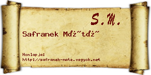 Safranek Máté névjegykártya