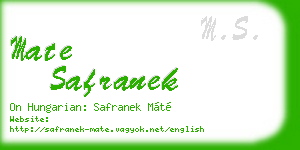 mate safranek business card